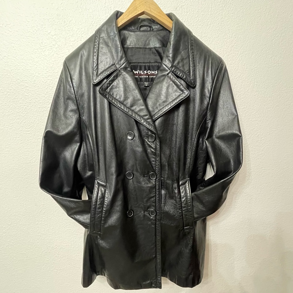 Black Genuine Leather Blazer Jacket vintage oversized XL Academia Y2K Whimsigoth